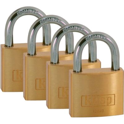 Kasp K12040D4 Zamek z mosiądzu - 40 mm - Opakowanie 4 sztuki - Taki sam klucz Kasp K12040D4 Zamek z mosiądzu - 40 mm - Opakowanie 4 sztuki - Taki sam klucz