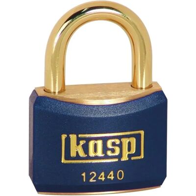 Kasp K12440BLUD Messing Vorhängeschloss - 40mm - Messingbügel - Blau Kasp K12440BLUD Messing Vorhängeschloss - 40mm - Messingbügel - Blau
