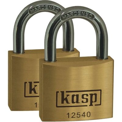 Kasp K12540D2 Premium Messing Vorhängeschloss - 40mm - Doppelpack Kasp K12540D2 Premium Messing Vorhängeschloss - 40mm - Doppelpack