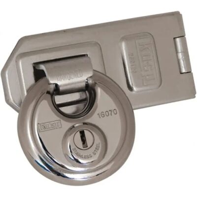 Cadeado de disco em aço inoxidável Kasp K16070D260 - 70mm com ferrolho de segurança Cadeado de disco em aço inoxidável Kasp K16070D260 - 70mm com ferrolho de segurança