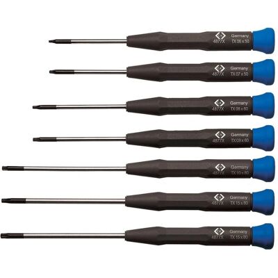 Juego de destornilladores de precisión CK Tools T4877PX - TX, 7 piezas Juego de destornilladores de precisión CK Tools T4877PX - TX, 7 piezas