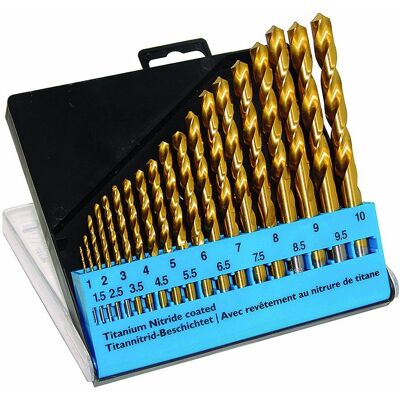 CK Tools T3291 Titanium Nitride Borem - 19 stk, 1-10mm CK Tools T3291 Titanium Nitride Borem - 19 stk, 1-10mm