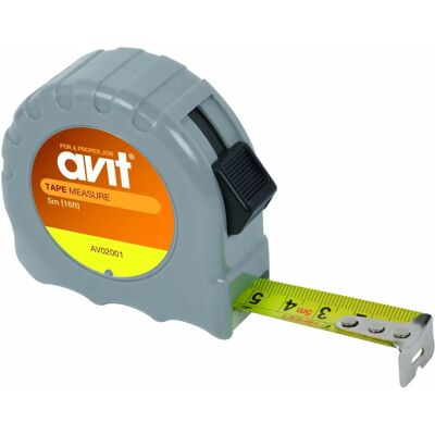 Mètre-ruban en acier AVIT 5m - Auto-rétractable avec verrouillage - Publicité Mètre-ruban en acier AVIT 5m - Auto-rétractable avec verrouillage - Publicité