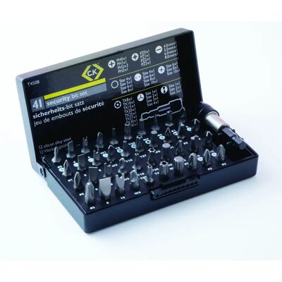 CK Tools T4508 Veiligheidsschroevendraaierbits - 41-delig set CK Tools T4508 Veiligheidsschroevendraaierbits - 41-delig set