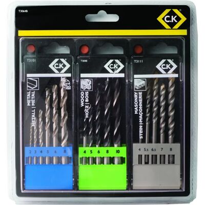CK Werkzeuge T3064B Mauerwerk/Metall/Holz Bohrer Set von 16 CK Werkzeuge T3064B Mauerwerk/Metall/Holz Bohrer Set von 16