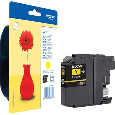 Cartucho de tinta amarelo Brother LC121Y - Impressão - 300 páginas Cartucho de tinta amarelo Brother LC121Y - Impressão - 300 páginas
