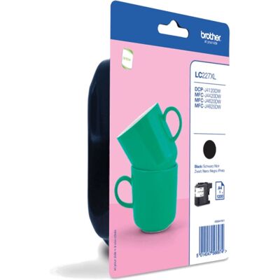Cartucho de tinta preto Brother LC227XLBKBP - Jato de tinta - 1200 páginas Cartucho de tinta preto Brother LC227XLBKBP - Jato de tinta - 1200 páginas