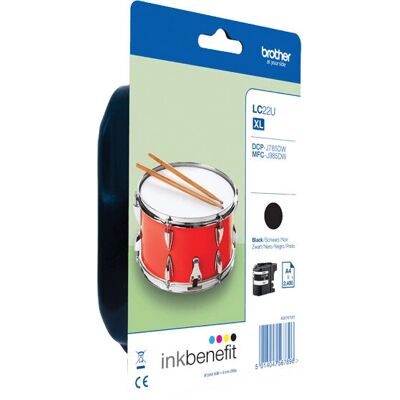 Brother LC-22UBK zwart originele inktcartridge Brother LC-22UBK zwart originele inktcartridge