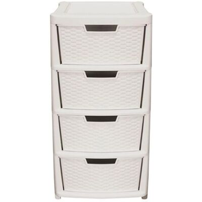 Thumbs Up Cream Rattan 4 Drawer Storage Tower - Storage Tower Thumbs Up Cream Rattan 4 Drawer Storage Tower - Storage Tower
