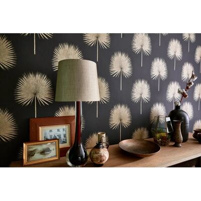 Sanderson Fan Palm Tapete - Charcoal/ Gold - Tapete Sanderson Fan Palm Tapete - Charcoal/ Gold - Tapete