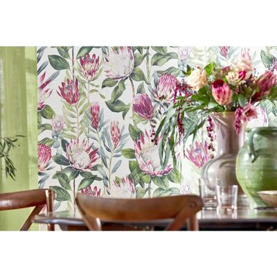 Sanderson King Protea Tapete - Blumentapete im Archivstil Sanderson King Protea Tapete - Blumentapete im Archivstil