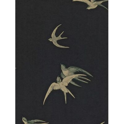 Sanderson Schwalben Tapete - Vintage Design, Gold & Silber Akzente - Elegantes Schwalbenmotiv Sanderson Schwalben Tapete - Vintage Design, Gold & Silber Akzente - Elegantes Schwalbenmotiv
