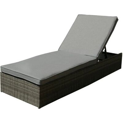 Charles Bentley Rattan Sun Lounger - Grey - Sun Lounger Charles Bentley Rattan Sun Lounger - Grey - Sun Lounger