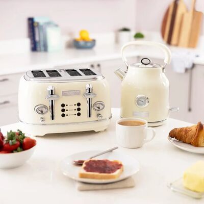 Charles Bentley 4 Slice Toaster - Cream - Toaster Charles Bentley 4 Slice Toaster - Cream - Toaster