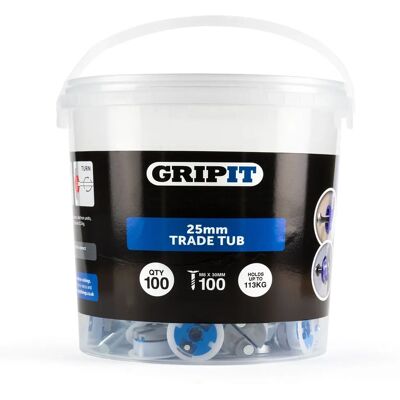 GripIt 25mm - Blue - 100 pack - Plasterboard fixing GripIt 25mm - Blue - 100 pack - Plasterboard fixing