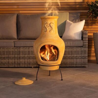 Charles Bentley - Outdoor Large Terracotta Clay Chiminea - Heater Charles Bentley - Outdoor Large Terracotta Clay Chiminea - Heater