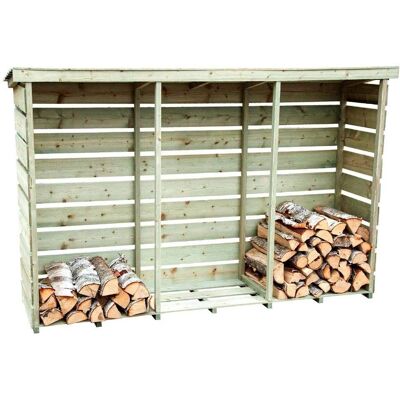 Charles Bentley FSC Nordic Spruce Wooden Triple Heavy Duty Log Store - Firewood Storage Charles Bentley FSC Nordic Spruce Wooden Triple Heavy Duty Log Store - Firewood Storage