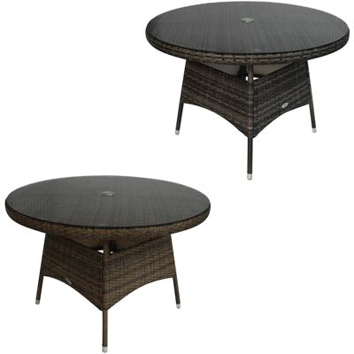 Charles Bentley - 4 Seater Round Rattan Table - Parasol Hole Charles Bentley - 4 Seater Round Rattan Table - Parasol Hole