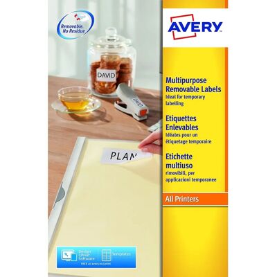 Avery Model L4744REV-25 Odstranitelné bílé štítky - Štítky Avery Model L4744REV-25 Odstranitelné bílé štítky - Štítky