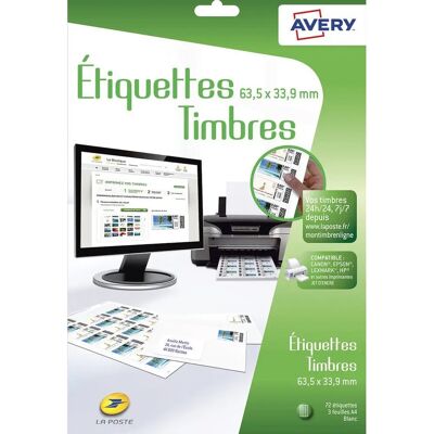 Avery J8159 - Étiquette auto-adhésive blanche pour imprimante - Étiquette d'imprimante Avery J8159 - Étiquette auto-adhésive blanche pour imprimante - Étiquette d'imprimante