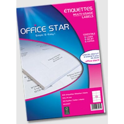 Office Star OS43440 Självhäftande Rektangulära Etiketter - Etiketter Office Star OS43440 Självhäftande Rektangulära Etiketter - Etiketter