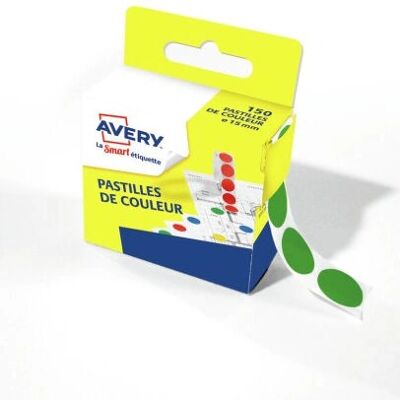 Avery RP15V Étiquette Ronde Autocollante Verte - Label - Publicité Avery RP15V Étiquette Ronde Autocollante Verte - Label - Publicité