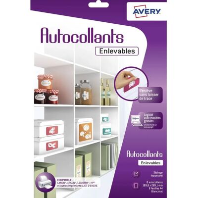 Étiquettes pour imprimante AVERY C9410REV - Auto-adhésives blanches - 19,96x28,91cm - Publicité Étiquettes pour imprimante AVERY C9410REV - Auto-adhésives blanches - 19,96x28,91cm - Publicité