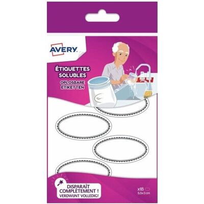 Avery Étiquettes ovales amovibles autocollantes blanches - 3 pièces Avery Étiquettes ovales amovibles autocollantes blanches - 3 pièces