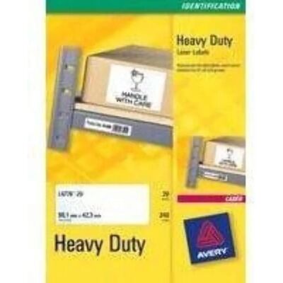 Avery Heavy Duty Labels Laser 4 pro Blatt 99,1x139mm Weiß - Etiketten Avery Heavy Duty Labels Laser 4 pro Blatt 99,1x139mm Weiß - Etiketten