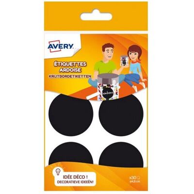 Etiquetas redondas removibles negras Avery ARDO30 - 30 unidades Etiquetas redondas removibles negras Avery ARDO30 - 30 unidades