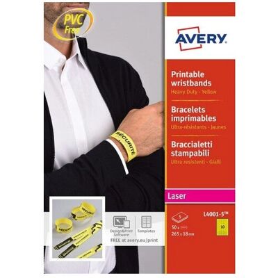 Avery L4001-5 Gula skrivareetiketter - 50 st Avery L4001-5 Gula skrivareetiketter - 50 st