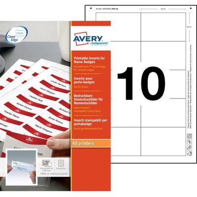 Étiquette d'Imprimante Non-Adhésive Avery 8554 - Étiquette d'Imprimante - Publicité Étiquette d'Imprimante Non-Adhésive Avery 8554 - Étiquette d'Imprimante - Publicité