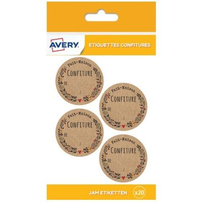 Avery - CONF20K - 4,8 cm - Rond Kraft - Étiquettes Avery - CONF20K - 4,8 cm - Rond Kraft - Étiquettes
