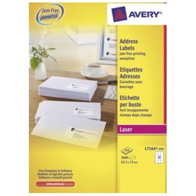 Avery White Self-Adhesive Labels - 3000 pcs - Labels for Mailing & Addressing Avery White Self-Adhesive Labels - 3000 pcs - Labels for Mailing & Addressing
