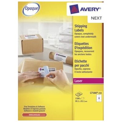 Étiquettes blanches Avery L7166-250 - Auto-adhésives, 1500 pcs Étiquettes blanches Avery L7166-250 - Auto-adhésives, 1500 pcs
