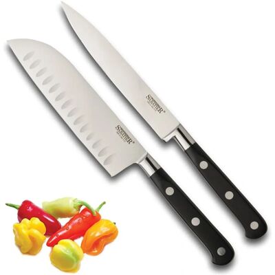 Sabatier Professional 2 Piece Utility & Santoku Knife Set - 12cm util - 13cm santoku - CMV steel - Knife Set Sabatier Professional 2 Piece Utility & Santoku Knife Set - 12cm util - 13cm santoku - CMV steel - Knife Set