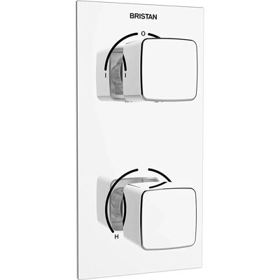 Bristan Cobalt Thermostatische Douchekraan met Dubbele Controle - Douche Type Bristan Cobalt Thermostatische Douchekraan met Dubbele Controle - Douche Type