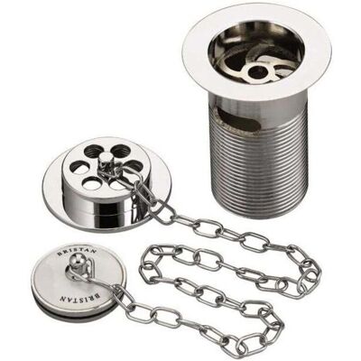 Bristan Traditional Bath Waste With Porcelain Plug Chrome - Slotted Bristan Traditional Bath Waste With Porcelain Plug Chrome - Slotted