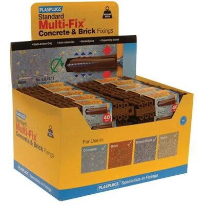 Plasplugs GP600 General Purpose Fixings - Brown - 40 Strips of 50 Plasplugs GP600 General Purpose Fixings - Brown - 40 Strips of 50
