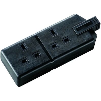 Masterplug Heavy Duty Trailing Socket 2 Gang 13 A Black - Power Socket Masterplug Heavy Duty Trailing Socket 2 Gang 13 A Black - Power Socket