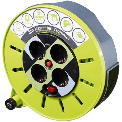 Masterplug 51266 Prolunga di corrente - 4 prese, 8m cavo, verde e grigio Masterplug 51266 Prolunga di corrente - 4 prese, 8m cavo, verde e grigio