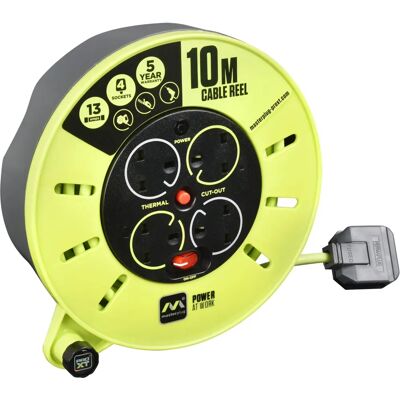 Masterplug CMU10134SL-PX Pro XT 10 m 4 Gang Medium Cassette Cable Reel - Cable Reel Masterplug CMU10134SL-PX Pro XT 10 m 4 Gang Medium Cassette Cable Reel - Cable Reel