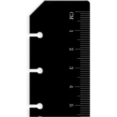 Filofax Modello 213609 Righello tascabile nero e indicatore di pagina Filofax Modello 213609 Righello tascabile nero e indicatore di pagina
