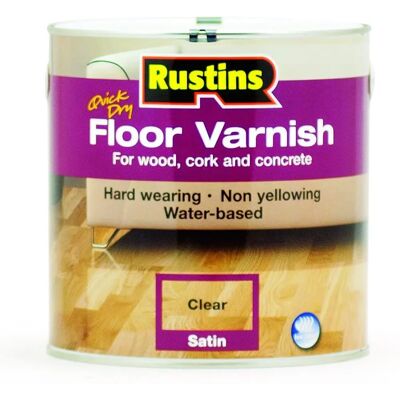 Rustins AFCS2500 Quick Dry Floor Varnish Satin - Floor Varnish Rustins AFCS2500 Quick Dry Floor Varnish Satin - Floor Varnish