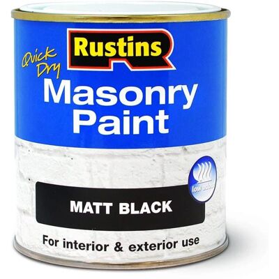 Rustins MASPB500 Quick Dry Masonry Paint Matt Black - Paint Rustins MASPB500 Quick Dry Masonry Paint Matt Black - Paint