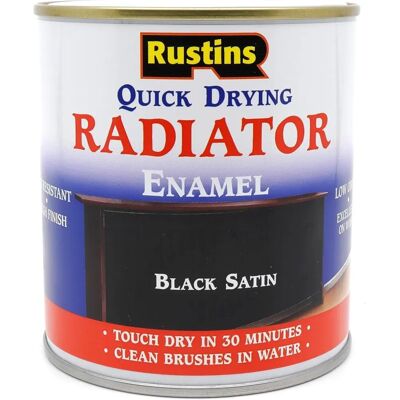 Rustins - Quick Drying Radiator Enamel Satin - Black Rustins - Quick Drying Radiator Enamel Satin - Black
