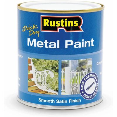 Rustins MPWH500 Peinture métallique satinée blanche - Peinture métal - Publicité Rustins MPWH500 Peinture métallique satinée blanche - Peinture métal - Publicité