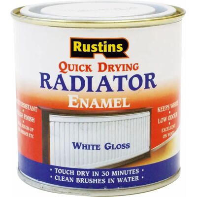 Rustins Rustins RADG250 Quick Dry Radiator Enamel Paint Gloss White - 250ml Rustins Rustins RADG250 Quick Dry Radiator Enamel Paint Gloss White - 250ml