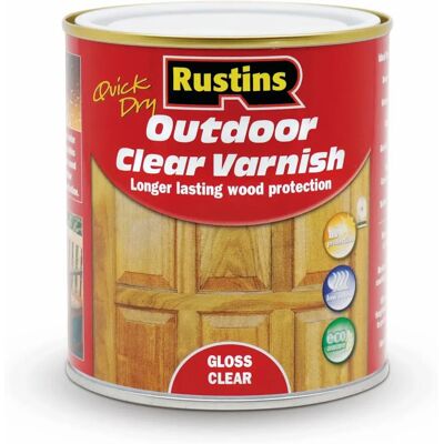 Rustins Rustins EAVG500 Quick Drying Outdoor Clear Varnish Gloss 500ml Rustins Rustins EAVG500 Quick Drying Outdoor Clear Varnish Gloss 500ml