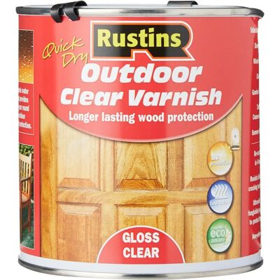 Rustins EAVG1000 Barniz Exterior Rápido Secado Transparente Brillante 1 Litro Rustins EAVG1000 Barniz Exterior Rápido Secado Transparente Brillante 1 Litro